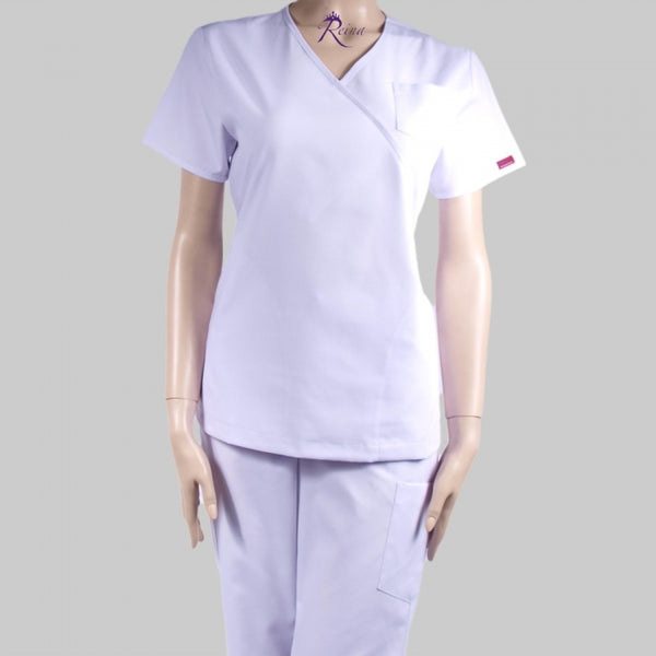 1006 - OFFWHITE CLASSIC MOCKWRAP TOP SCRUB SET