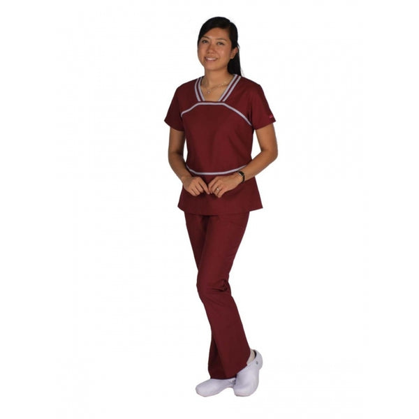 1231 - 2 TONE SQUARE NECK SCRUB SET