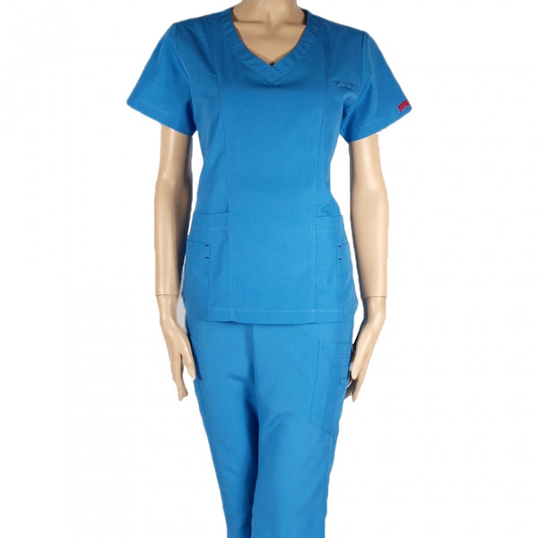 13412 - V-NECK WITH MULTIPLE POCKETS AND BADGE HOLDER SCRUB SET