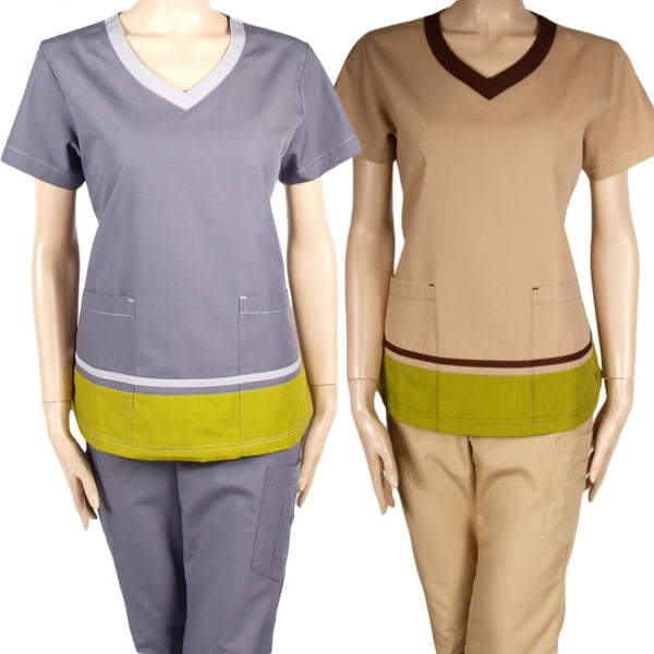 15669 - V-NECK 3 TONE SCRUB SET