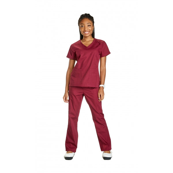 1601 - V-NECK WITH FRONT SHOULDER YOKE SCRUB SET