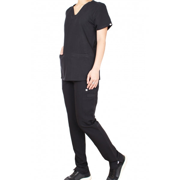 1609 V-NECK W/ STITCH DESIGN & 6608 SLIM LUXE STRETCH SCRUB SET