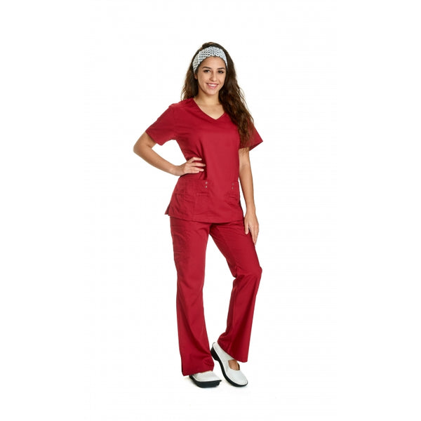 16639 - V-NECK TOP WITH METAL POCKET GROMMETS SCRUB SET