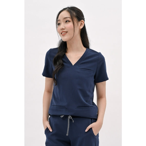 18083 - MODERN 3 WELT POCKET V-NECK STRETCH SCRUB TOP