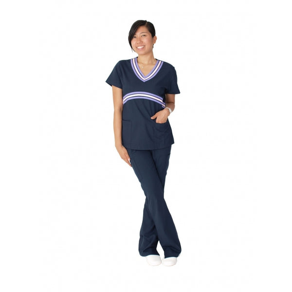 1908 - V-NECK 3 LINES BIAS TAPE SCRUB SET