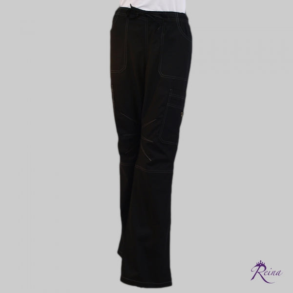 5102 - FLARE LEG ELASTIC MULTIPOCKET CARGO PANTS WITH REINFORCED KNEE DESIGN