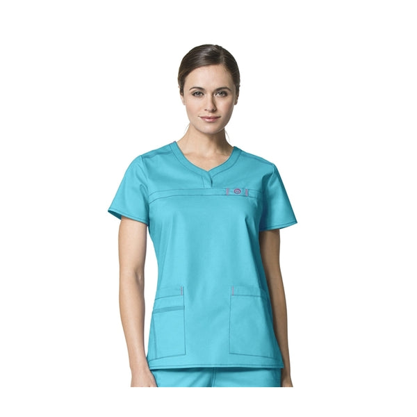 6208 - WONDERFLEX PATIENCE CURVED NOTCH SOLID SCRUB TOP