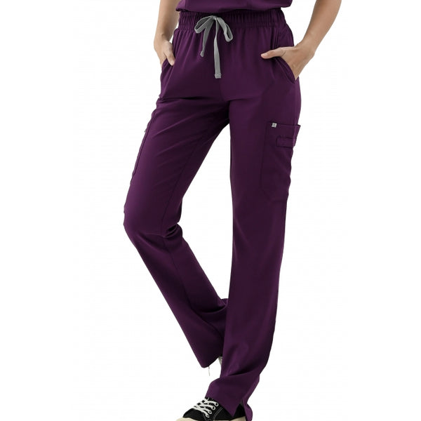 66408 - ELASTIC WAIST DRAWSTRING STRETCH SLIM CARGO PANTS