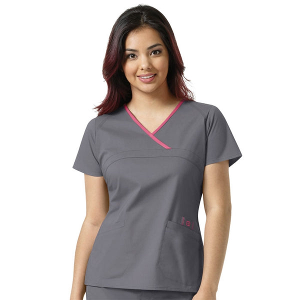 6808 - WONDERFLEX CHARLIZE Y-NECK SCRUB TOP