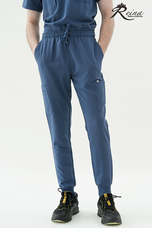 81006 - ELASTIC DRAWSTRING STRETCH JOGGER CARGO SCRUB PANTS