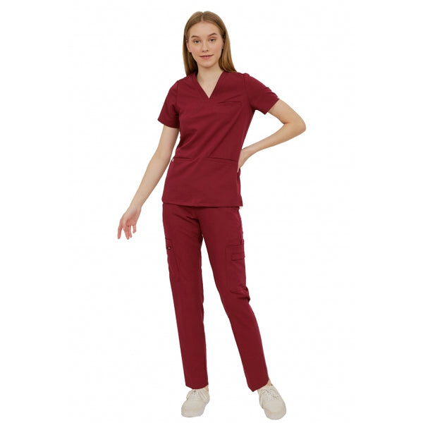 18083 V-NECK TOP & 68086 SLIM PANTS STRETCH SCRUB SET