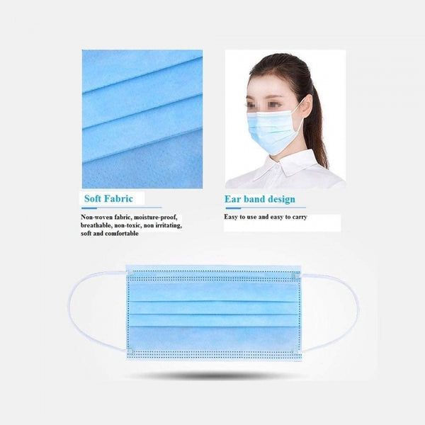 DISPOSABLE PROTECTIVE FACE MASK (50 COUNT) FREE SHIPPING FINAL SALE!